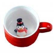 ZaH 3D Animal Coffee Mug Morning Cup Cute Figurines Gift for Women Men Boys Girls (Penguin)